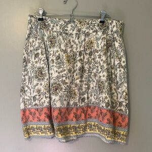 LOFT floral a-line skirt with pockets